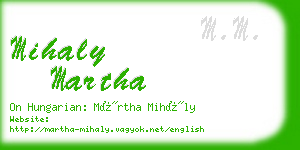 mihaly martha business card